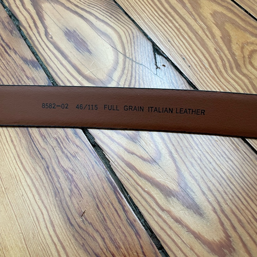 Men's Black Italian Leather Belt 52.5” - Picture 5 of 5